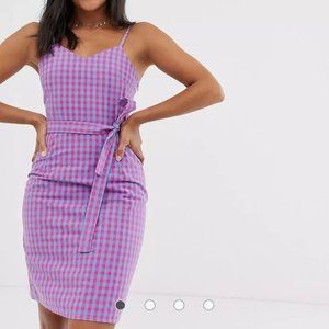 ASOS Daisy Street cami dress with tie waist in gingham